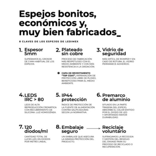 Serie Atenas | Espejo de Baño | LEDIMEX - Imagen 6