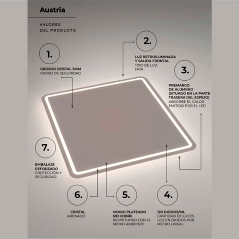 Serie Austria | Espejo de Baño | LEDIMEX - Imagen 8