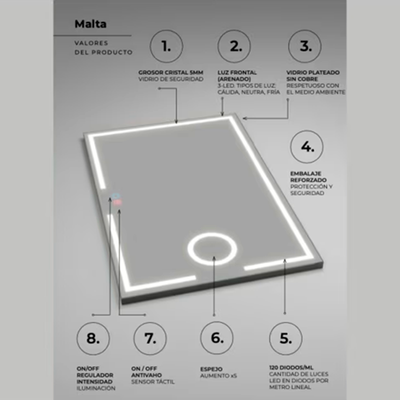 Serie Malta | Espejo de Baño | LEDIMEX - Imagen 9
