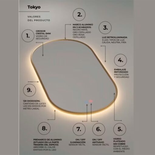 Serie Tokyo | Espejo de Baño | LEDIMEX - Imagen 8