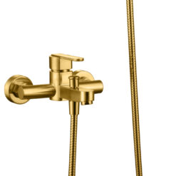 Grifería de baño y ducha monomando oro cepillado serie Roma IMEX