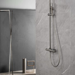 Barra de ducha monomando black gun metal serie Monza IMEX