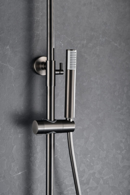 Barra de ducha monomando black gun metal serie Monza IMEX - Imagen 2