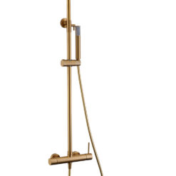 Alternative view of Barra de ducha monomando oro cepillado serie Monza IMEX