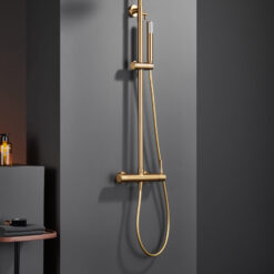 Barra de ducha monomando oro cepillado serie Monza IMEX