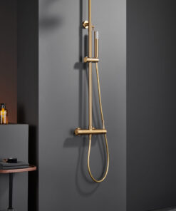 Barra de ducha monomando oro cepillado serie Monza IMEX