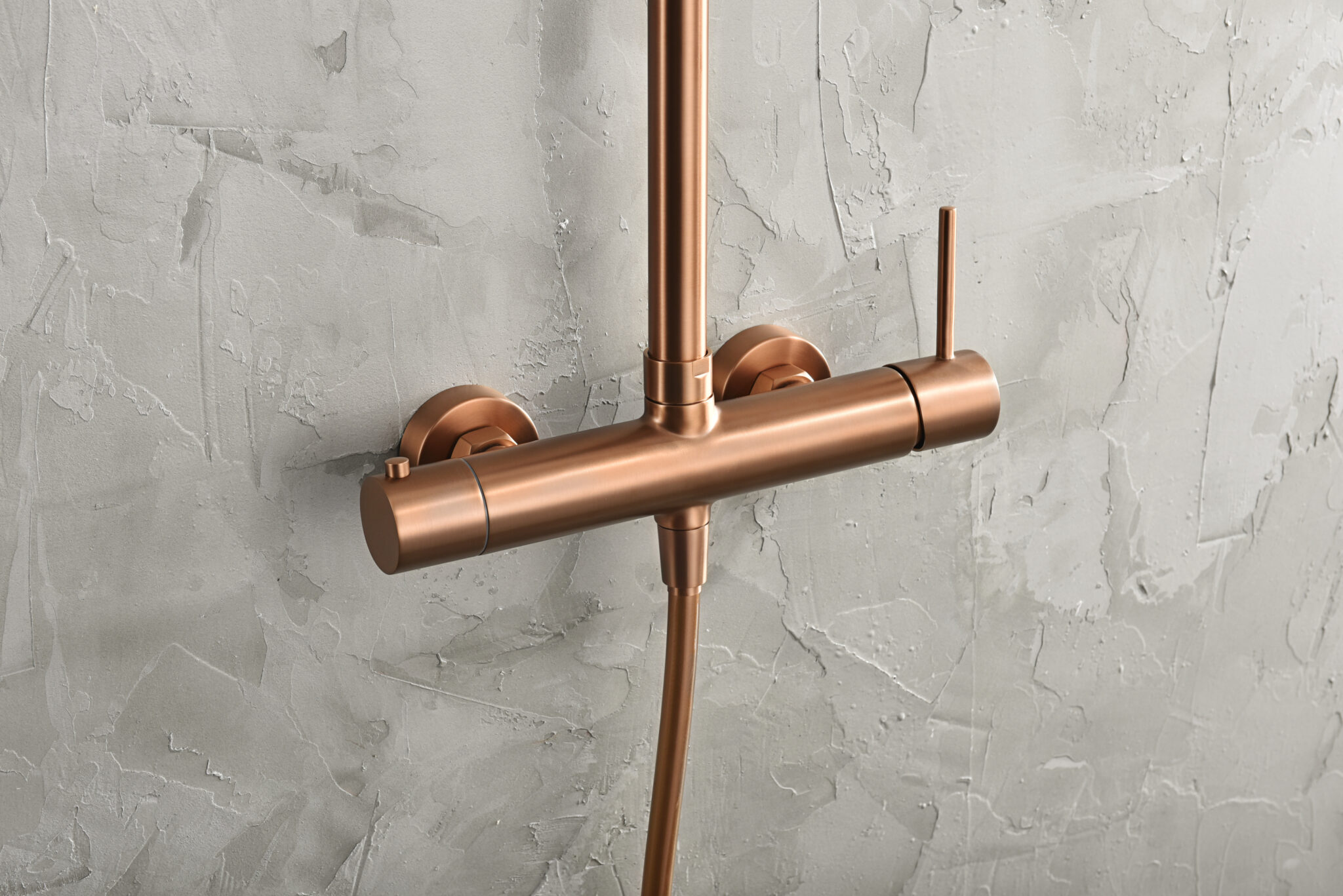 Barra de ducha monomando oro rosa cepillado serie Monza IMEX - Imagen 3