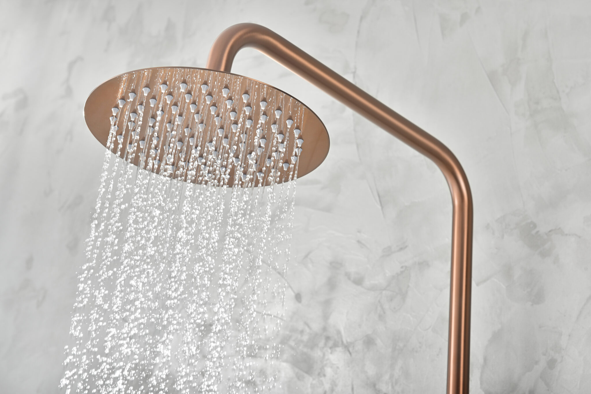 Barra de ducha monomando oro rosa cepillado serie Monza IMEX - Imagen 4