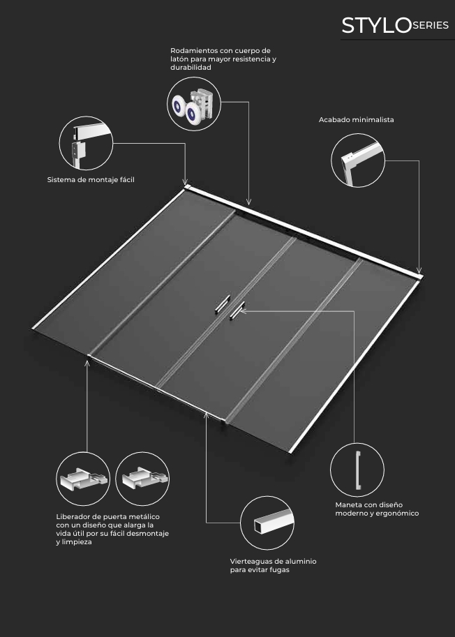 Modelo New Style F4 | Mampara Frontal 4 hojas - Imagen 7
